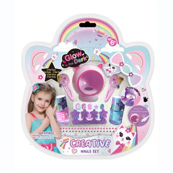 Pecoware - Glow In The Dark Creative Nail Set For Girls