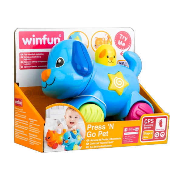 Winfun - Press N Go Pet - Puppy - Blue