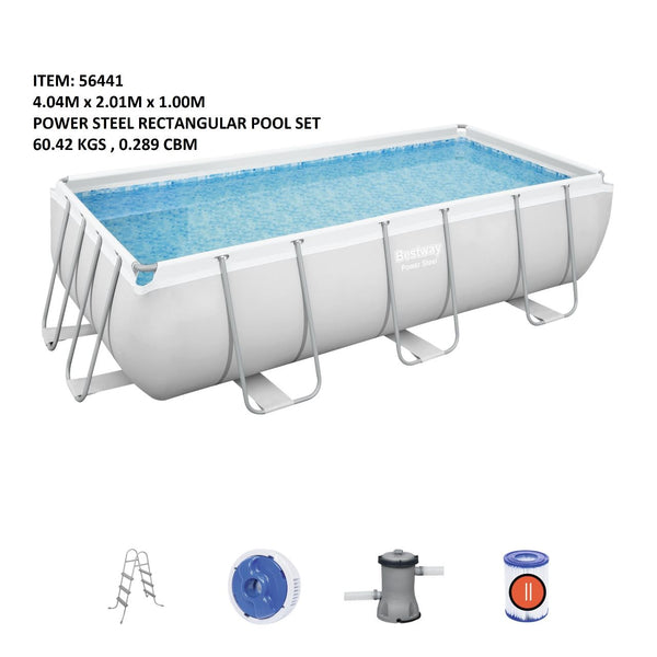 4.04M X 2.01M X 1.0M RECT STEEL POOL