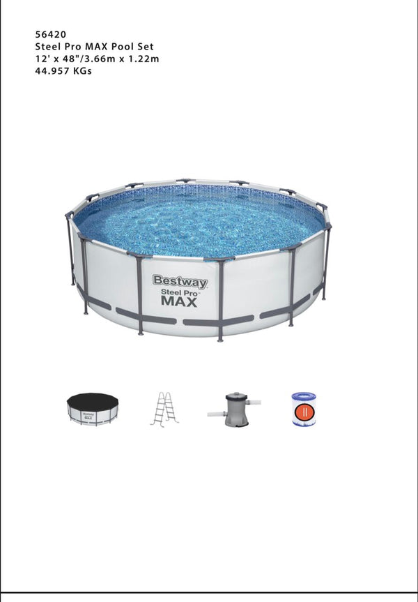 3.66MX1.22M STEEL PRO FRAME POOL SET