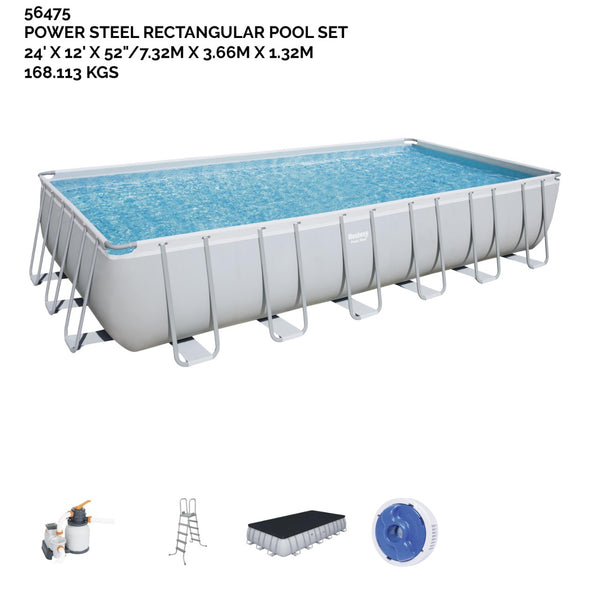 7.32M X 3.66M X 1.32M STEEL RECT POOL