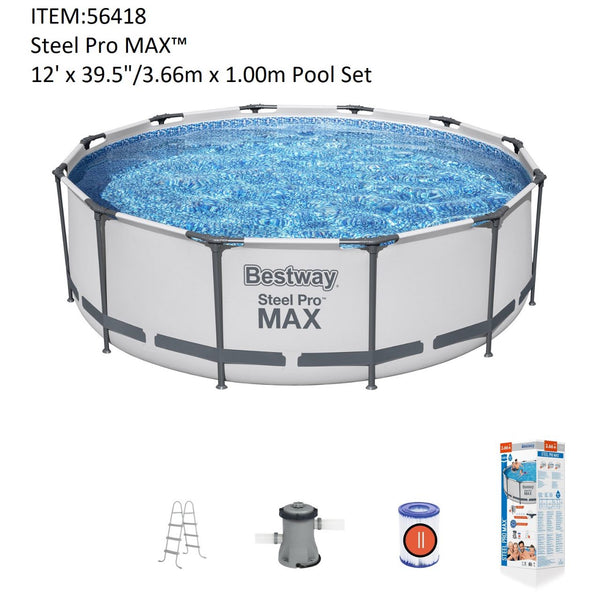 3.66MX1.0M STEEL PRO FRAME POOL SET