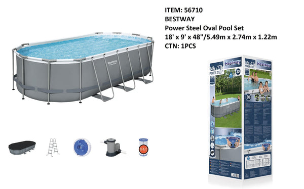 5.49Mx2.74Mx1.22M OVAL POOL SET