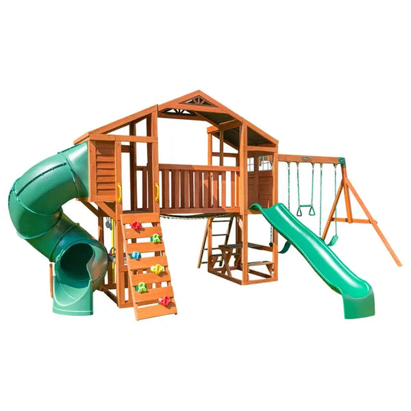 Kidkraft - Boulder Bluff 2-in-1 Wooden Swing Set