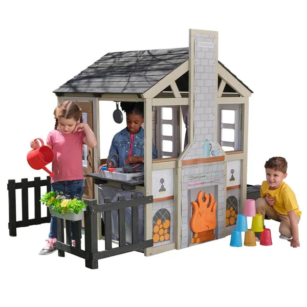 Kidkraft - Cozy Hearth Cabin Wooden Playhouse