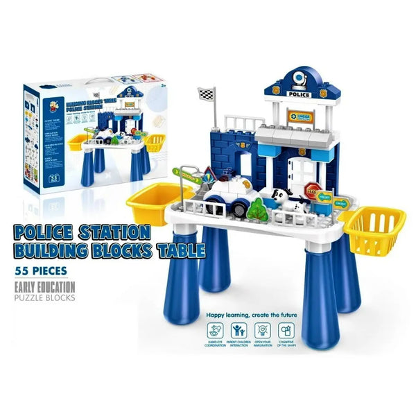 Building Blocks Table Police Station Set