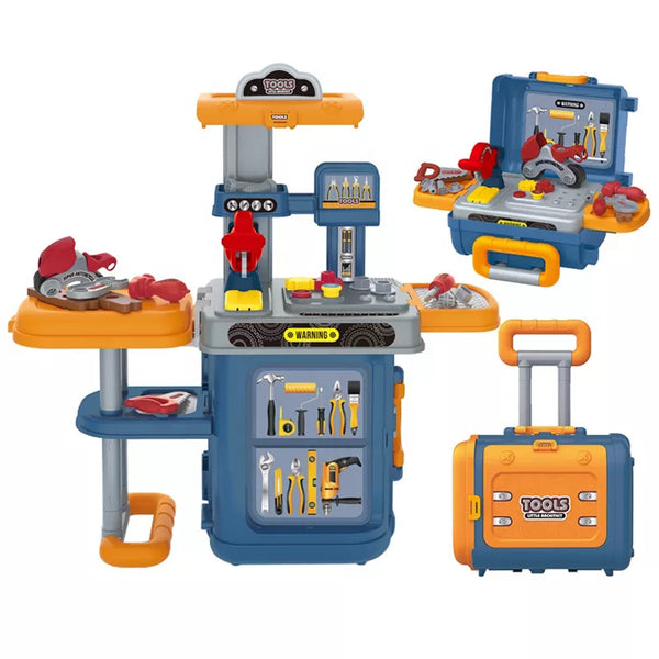 Workbench Tools Workshop Kids Pretend Play Kit Boy Educational Construction Playset Children Tool Bench Table Set Toy