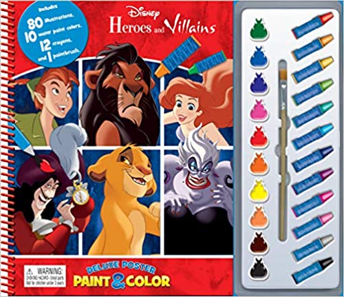 Phidal Disney Heroes And Villains Deluxe Poster Paint and Color - English