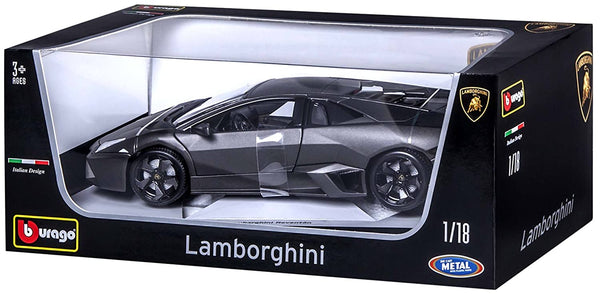 Bburago Lamborghini Reventon Grey 1:18 Scale Model Car - Black