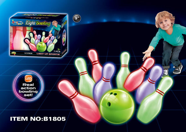 9Inch Bowling Set 7Pcs W/Light W.Bx