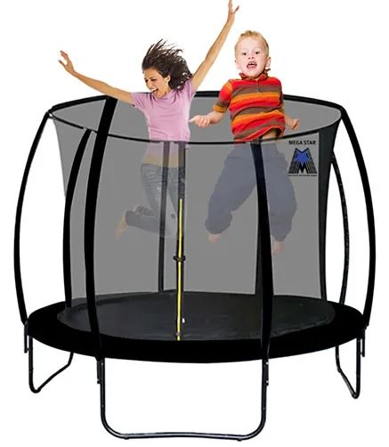 Megastar Jump N Bounce 8Ft Trampoline With Enclosure Net - Black