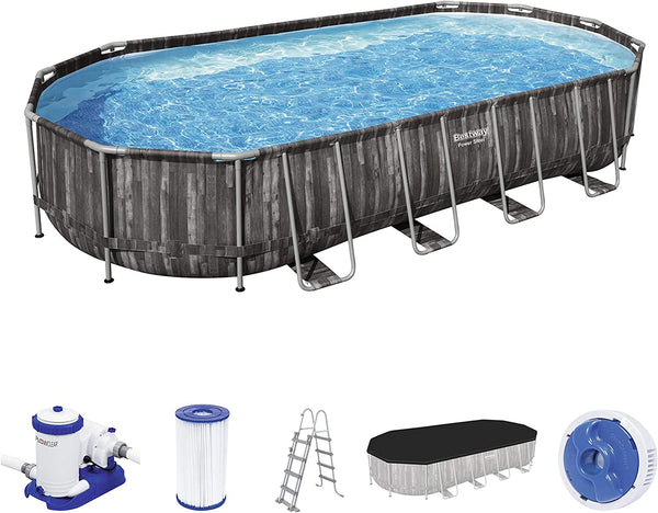 Bestway Power Steel 7.32m x 3.66m x 1.22m Oval Pool Set 5611T