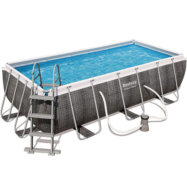 Bestway Power Steel Rattan Rectangular Pool Set 4.04m x 2.01m x 1.00m