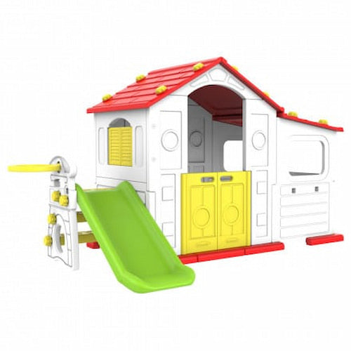 Big Playhouse W/ Slide & Basketball Ring