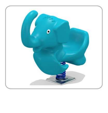 Blue Elephant Shape Outdoor Seesaw