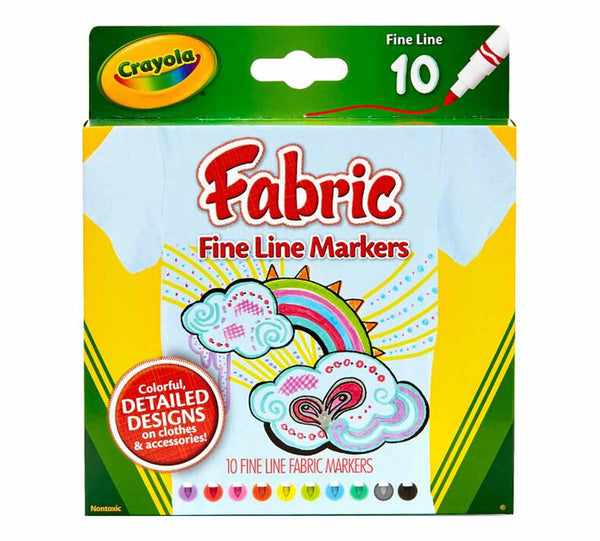 Crayola - 10 ct. Fine Line Fabric Markers