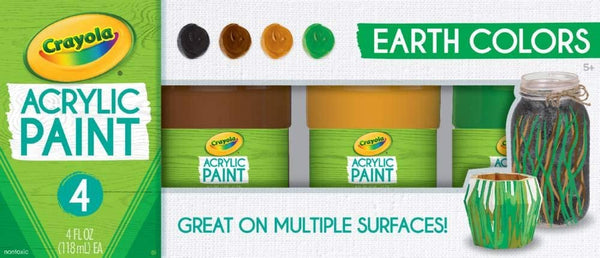 Crayola - 4 ct. 4 oz. Multi-Surface Acrylic Earth Colors