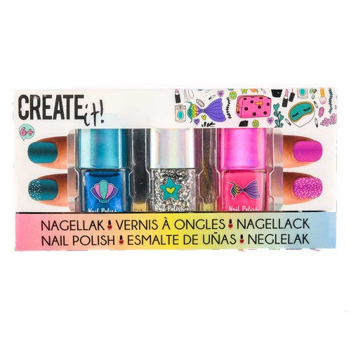 CREATE IT! NAGELLAK MERMAID GLITTER, 3PK