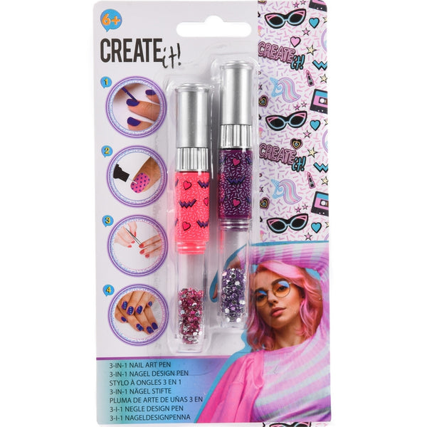 CREATE IT! NAIL ART 3IN1 PEN 2-PCS 2-ASS DISPLAY