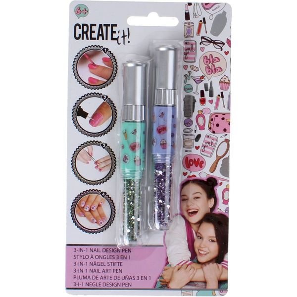 CREATE IT! NAIL ART PEN  3-IN-1, 2PK