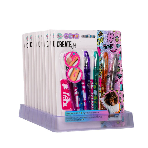 CREATE IT TATTOO PERFUME PEN 6X + 2 STENCILS DISP