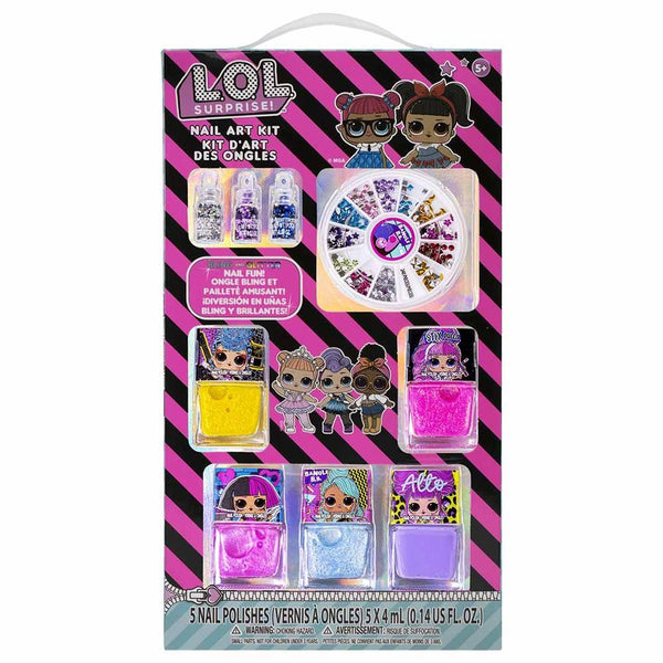 Lol Surprise! 5 PK NAIL POLISH WITH NAIL GEM WHEEL AND GLITTER VIALS