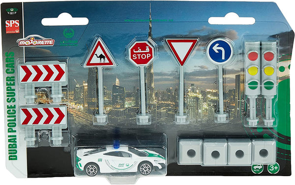 MAJORETTE - DUBAI POLICE TRAFFIC SIGN SET