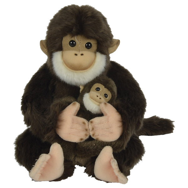 NICOTOY - SITTING MONKEY W/BABY (25CM,HT,SH)