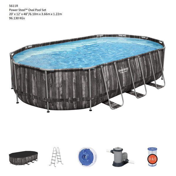 Power Steel 6.10 x 3.66 x 1.22 cm oval pool