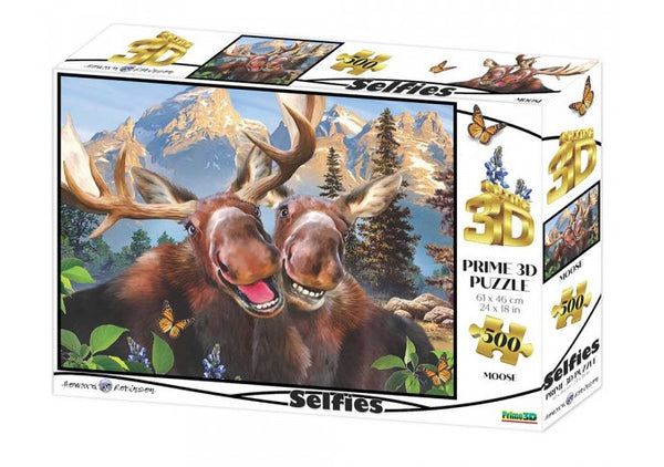 Prime 3D Puzzles - Howard Robinson - Moose Selfie 500 pcs Puzzle