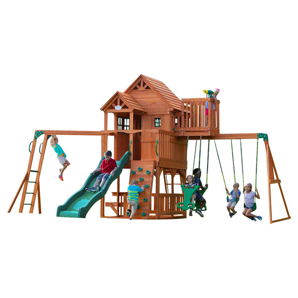 Backyard Discovery Skyfort II All Cedar Wood Swing Set