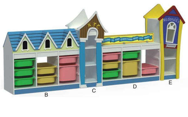 Wooden Shelves With Plastic Drawers (Fixed)